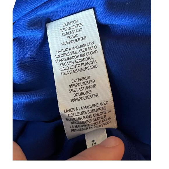 Eliza J dress boat neck cap sleeve blue size 14 - Picture 9 of 9